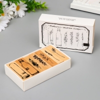 Печать дерево "Цветы и колбы" набор 7 шт 2,5х7,5х12 см Печать дерево "Цветы и колбы" набор 7 шт 2,5х7,5х12 см