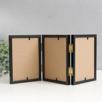 Фоторамка пластик 10х15 см, тройная вертикальная, черный