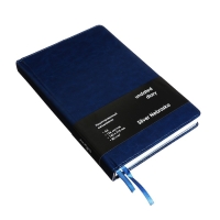 Ежедневник НЕдатированный А5, 136 листов в линейку, кожзам "Небраска", серебряный срез, синий Ежедневник НЕдатированный А5, 136 листов в линейку, кожзам "Небраска", серебряный срез, синий