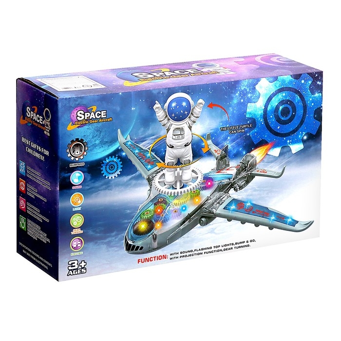 Самолет «Шестерёнки», свет и звук, работает от батареек Самолет «Шестерёнки», свет и звук, работает от батареек