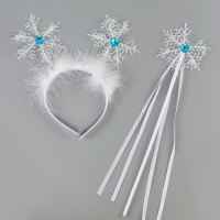 Новый год! Карнавальный набор &laquo;Снежинка&raquo;: ободок, жезл