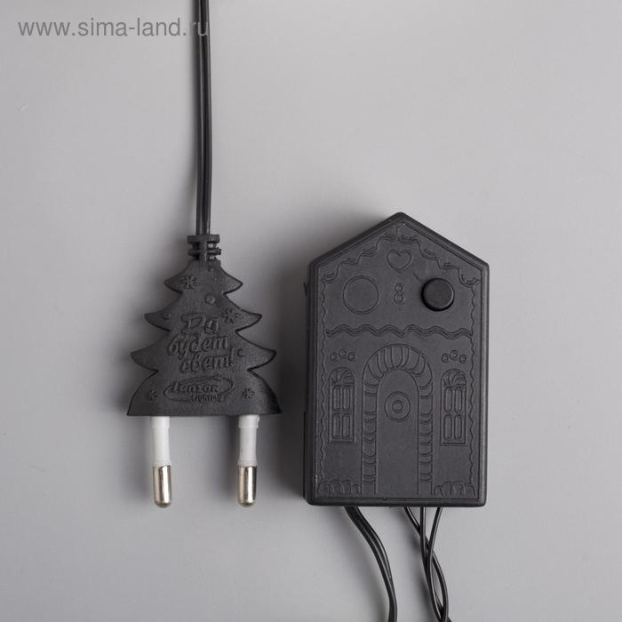 Гирлянда &laquo;Нить&raquo; 5 м с насадками &laquo;Шарики красные&raquo;, IP20, тёмная нить, 30 LED, свечение красное, 8 режимов, 220 В