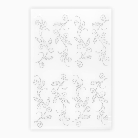 Термоаппликация из страз «Узор», 15 × 5,7 см, 8 шт на листе, цвет белый Термоаппликация из страз «Узор», 15 × 5,7 см, 8 шт на листе, цвет белый