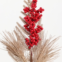 Новогодний декор «Золотая веточка», с ягодками, 36 × 16 × 5 см Новогодний декор «Золотая веточка», с ягодками, 36 × 16 × 5 см