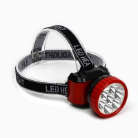 Фонарь налобный аккумуляторный, 9 х 7 см, красный Фонарь налобный аккумуляторный, 9 х 7 см, красный