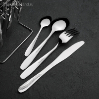 Набор столовых приборов из нержавеющей стали &laquo;Водопад&raquo;, 24 предмета, на подставке, цвет серебряный