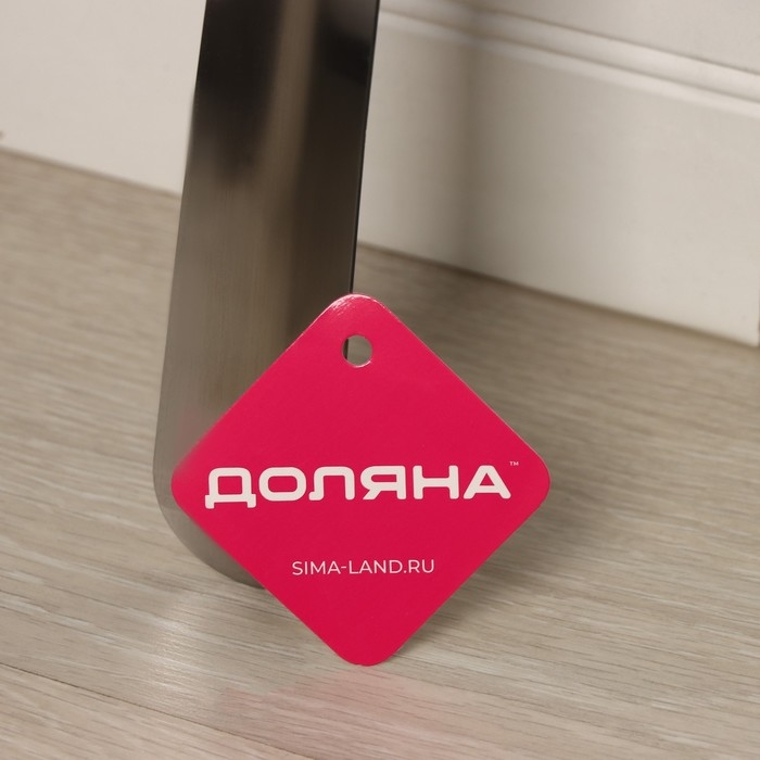 Ложка для обуви Доляна, с кольцом, металлическая, 45&times;4,5 см, нержавеющая сталь