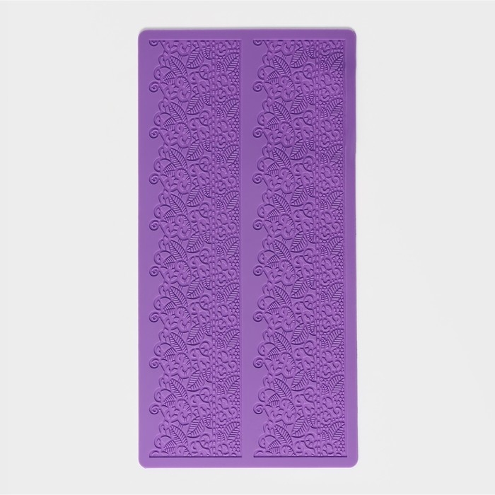 Коврик для айсинга Доляна &laquo;Природная красота&raquo;, силикон, 2 полосы, 38,4&times;19,2 см, цвет фиолетовый