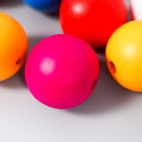 Бусины для творчества дерево "Шарики цветные неон" набор 10 шт d=2,5 см