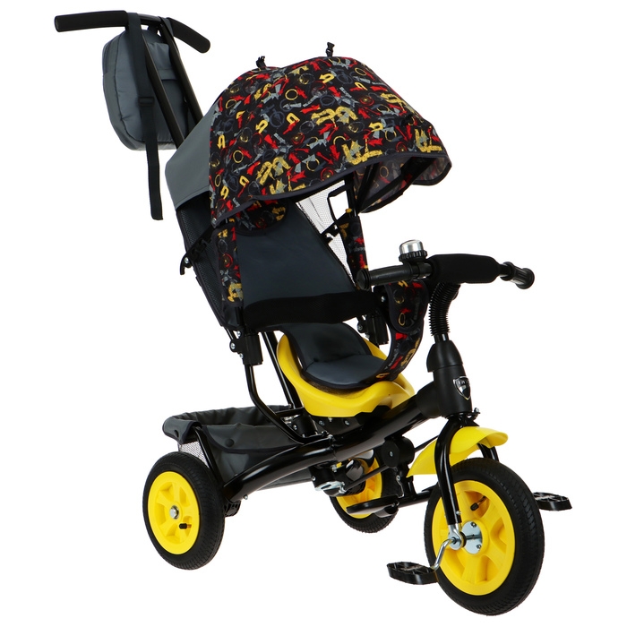 Велосипед трёхколёсный Vivat 1, принт стрелки, жёлтый Велосипед трёхколёсный Vivat 1, принт стрелки, жёлтый