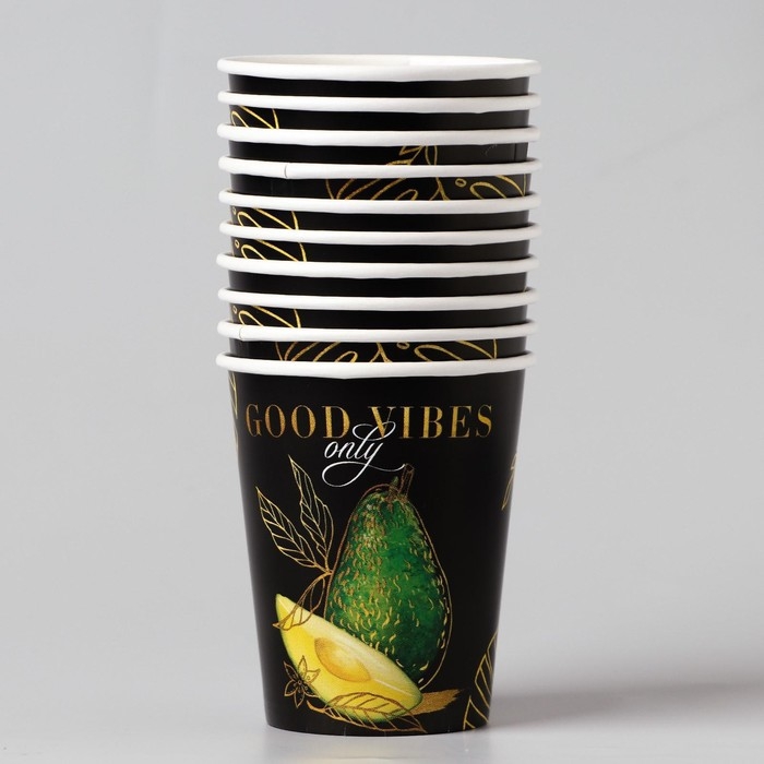 Набор бумажной посуды одноразовый Авокадо&raquo;, 6 тарелок, 6 стаканов, 1 гирлянда