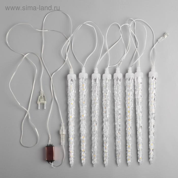 Гирлянда «Сосульки рифленые» 2.5 × 0.3 м, IP65, прозрачная нить, 192 LED, свечение тёплое белое с эффектом стекания, 12 В Гирлянда «Сосульки рифленые» 2.5 × 0.3 м, IP65, прозрачная нить, 192 LED, свечение тёплое белое с эффектом стекания, 12 В
