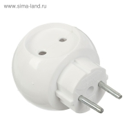 Тройник электрический REXANT "Шар", 6 А, без з/к, белый Тройник электрический REXANT "Шар", 6 А, без з/к, белый