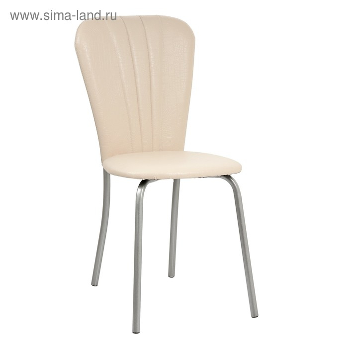 Стул Стул "Кафе-2", Серебристый металлик/Молочная рептилия