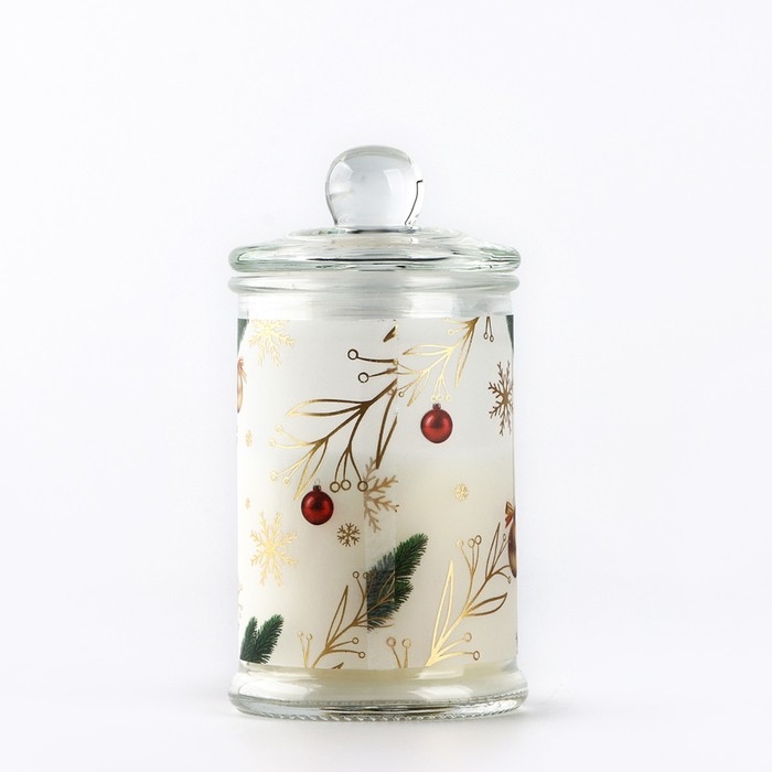 Свеча-баночка новогодняя  интерьерная &laquo;Новый год: Время подарков&raquo;, аромат ваниль 11,5 х 5,8 см