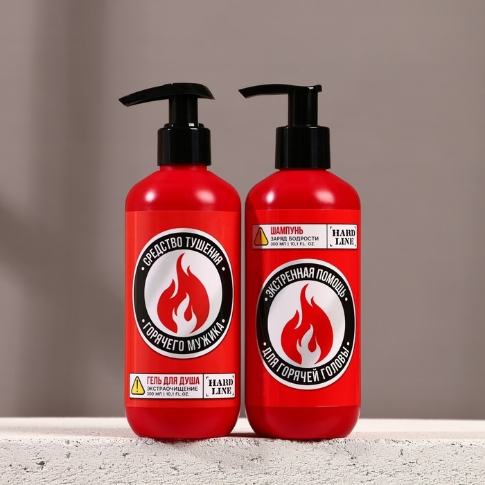 Подарочный набор косметики Подарочный набор косметики "Тушение мужика", шампунь для волос и гель для душа, 2 х 300 мл, HARD LINE