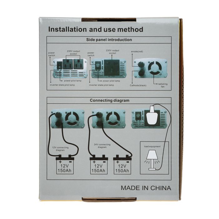Преобразователь напряжения 12/220 В, 300 Вт, USB выход