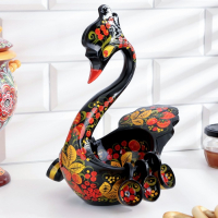 Братина &laquo;Лебедь&raquo;, 22&times;18&times;28 см, с ковшами 6 шт, хохлома