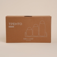 Набор банок фарфоровых для сыпучих продуктов на подставке SL Home «Тренто», 4 предмета: 4 банки 400/650/900 мл, подставка Набор банок фарфоровых для сыпучих продуктов на подставке SL Home «Тренто», 4 предмета: 4 банки 400/650/900 мл, подставка