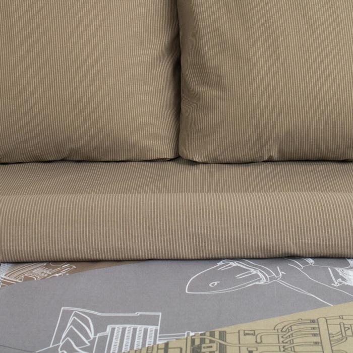 Постельное бельё Этель &laquo;Механика&raquo;, евро, 200 &times; 217 см, 240*220 см, 70 &times; 70 см (2 шт.), хлопок 100 %, бязь 125 г/м&sup2;