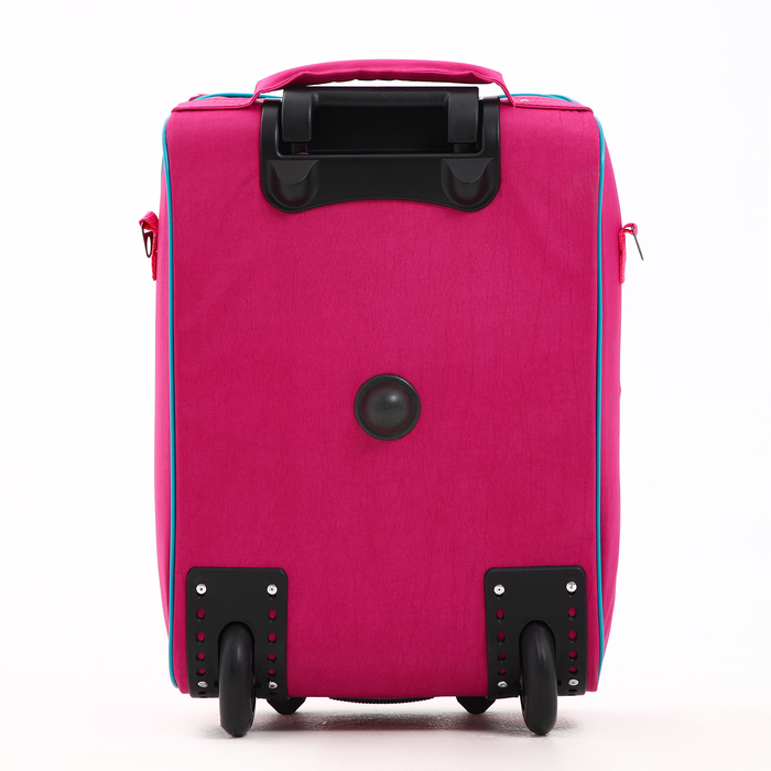 Чемодан малый 16", отдел на молнии, наружный карман, цвет розовый