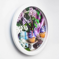 Часы настенные, d-28 см, кухонные, "Сиреневое настроение", бесшумные Часы настенные, d-28 см, кухонные, "Сиреневое настроение", бесшумные