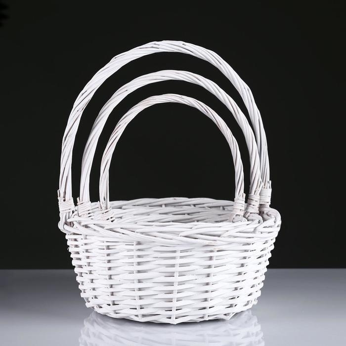 Набор корзин, 3 шт, 30&times;14/40 см,  26&times;12/34 см, 20&times;10/31 см, ива