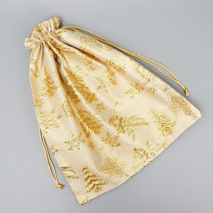 Мешочек подарочный парча &laquo;Подарок от сердца&raquo;, 30 х 40 см +/- 1.5 см, Новый год