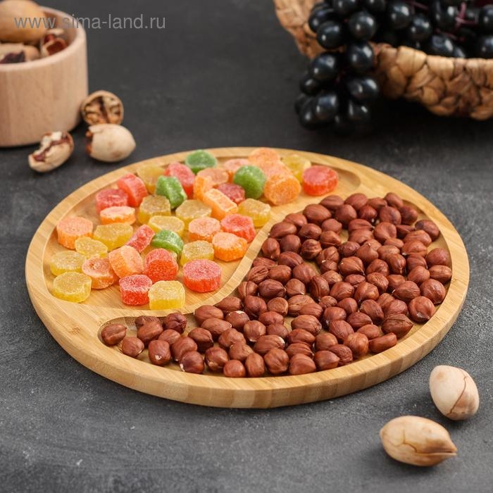 Менажница Доляна &laquo;Инь и ян&raquo;, 25&times;25&times;1,5 см, бамбук