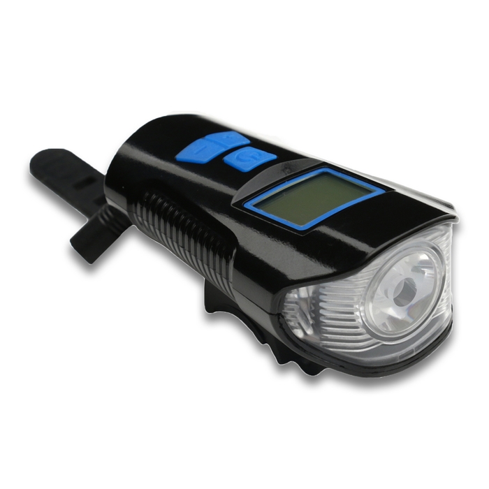 Фонарь велосипедный передний аккумуляторный, водонепроницаемый, 4 режима, сигнал, спидометр Фонарь велосипедный передний аккумуляторный, водонепроницаемый, 4 режима, сигнал, спидометр