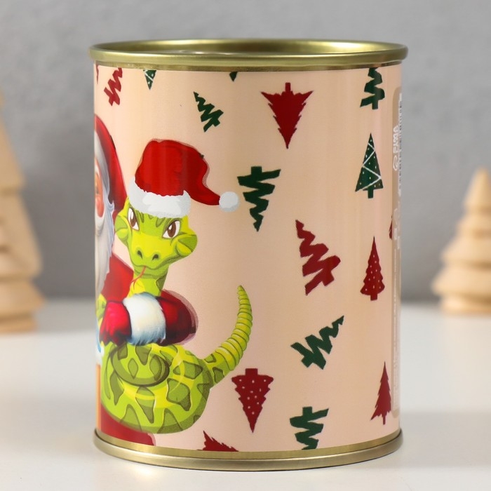 Подарок носки в банке с принтом "Все в елочку" (мужские)