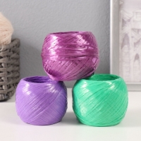 Пряжа "Для вязания мочалок" 100% полипропилен 200м/50&plusmn;10 гр клубок (набор 3 шт МИКС #10)