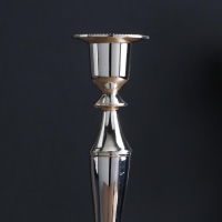 Подсвечник металл "Плавность" серебро набор 2 шт 24х10х10 см