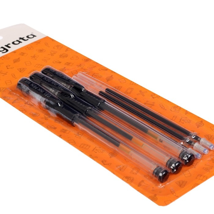 Набор гелевых ручек, 0.5 мм, 3 штуки + 3 чёрных стержня Набор гелевых ручек, 0.5 мм, 3 штуки + 3 чёрных стержня