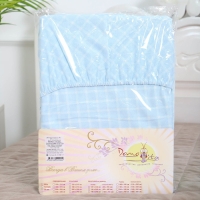 Простыня на резинке Атра 140х200х20, Виши, голубой, бязь 120г/м, хл100% Простыня на резинке Атра 140х200х20, Виши, голубой, бязь 120г/м, хл100%