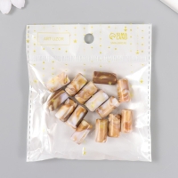 Бусины для творчества пластик "Кофе с молоком. Цилиндр" набор 20 гр 1х1х1,9 см