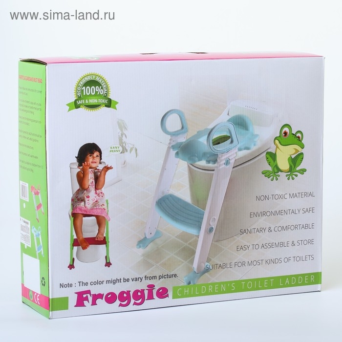 Детское сиденье на унитаз со ступенькой &laquo;Помощник малыша&raquo;, с ручками, цветное