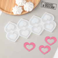 Силиконовая форма &laquo;Сердце для шоколада&raquo;, 5,5&times;4 см, цвет прозрачный