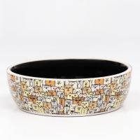 Миска керамическая "Графичная Собаки" 300мл, 12 х 3,5 см, бежево-черная Миска керамическая "Графичная Собаки" 300мл, 12 х 3,5 см, бежево-черная