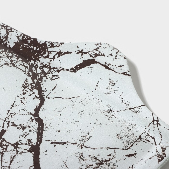 Блюдо стеклянное сервировочное Magistro «Мрамор», 26,5×17,5×2 см, цвет белый Блюдо стеклянное сервировочное Magistro «Мрамор», 26,5×17,5×2 см, цвет белый