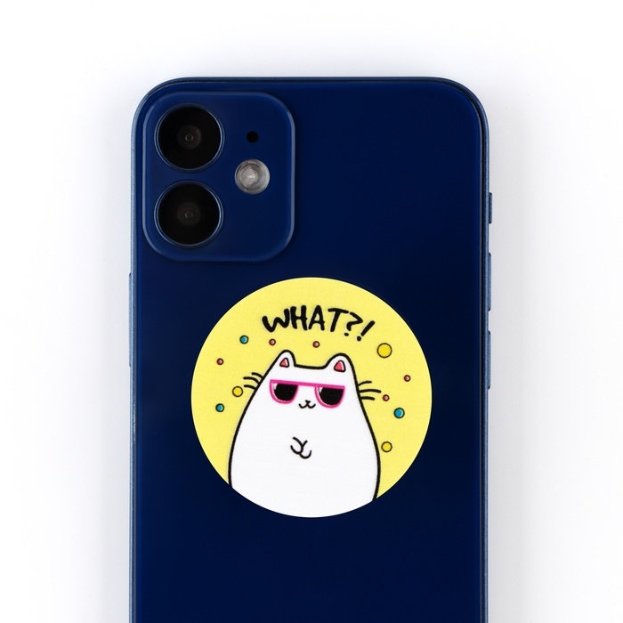 Попсокет для телефона &laquo;What?&raquo;, d= 4 см