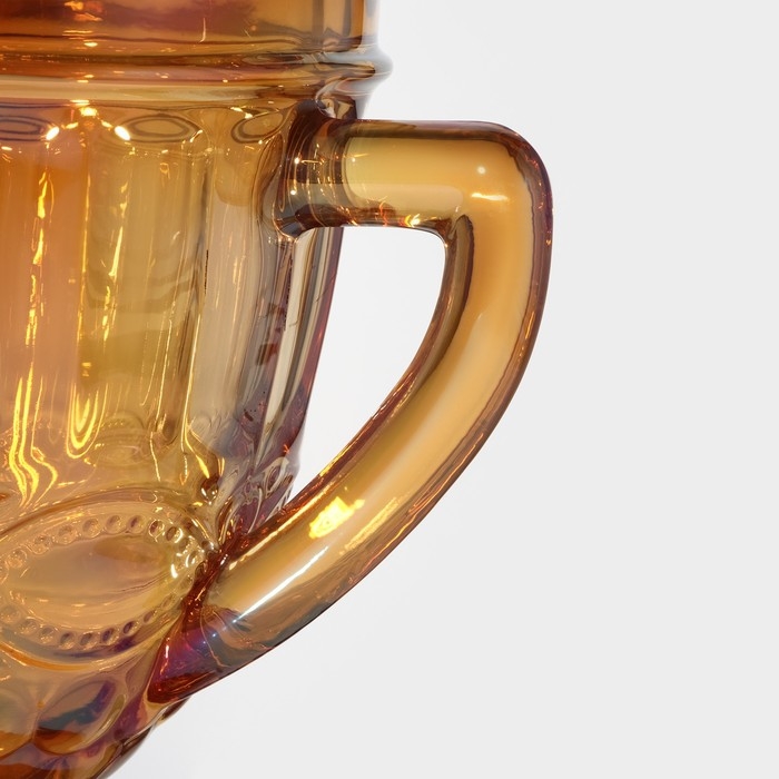 Кувшин для воды стеклянный Magistro &laquo;Ла-Манш&raquo;, 1,1 л, 14&times;20 см, цвет янтарный