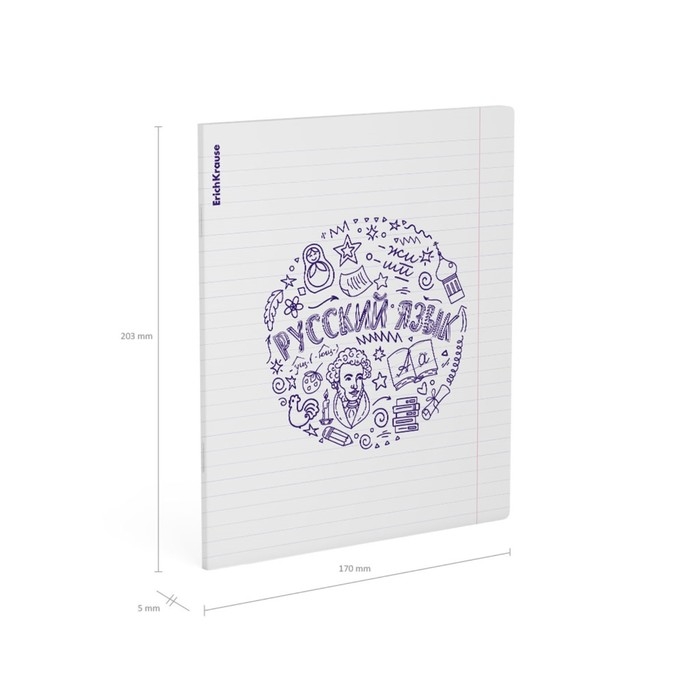 Тетрадь предметная РУССКИЙ ЯЗЫК, 48 листов в линейку, ErichKrause Chaos, пластиковая обложка, шелкография, блок офсет 100% белизна, инфо-блок Тетрадь предметная РУССКИЙ ЯЗЫК, 48 листов в линейку, ErichKrause Chaos, пластиковая обложка, шелкография, блок офсет 100% белизна, инфо-блок