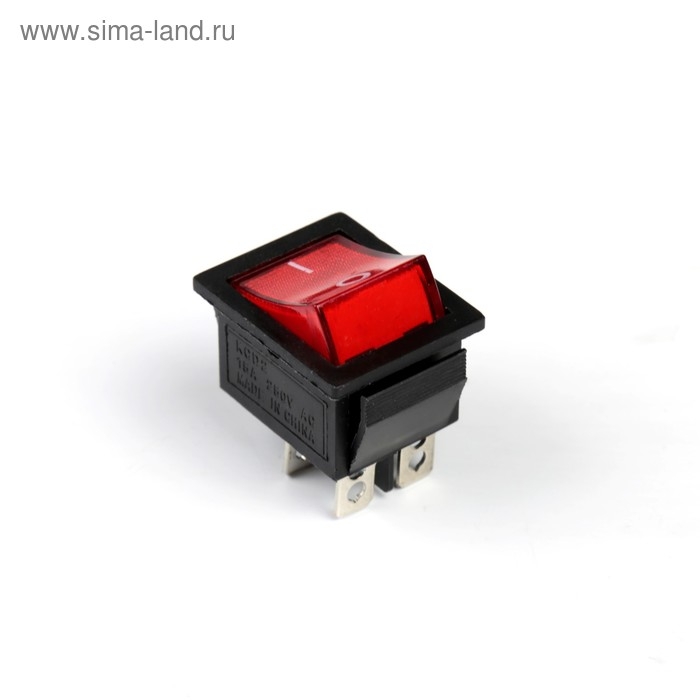 Кнопка - выключатель, квадратный, с подсветкой, МИКС