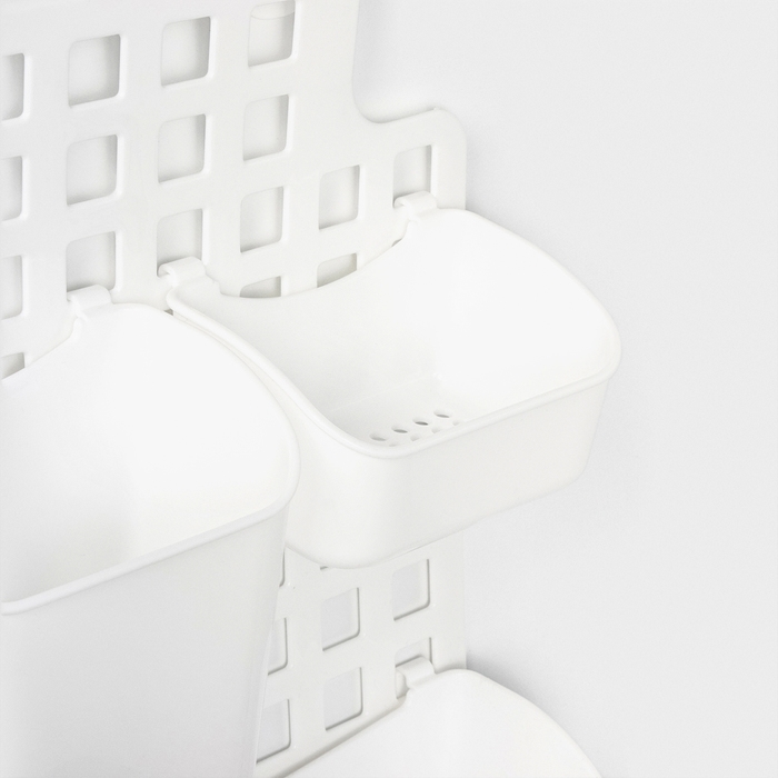 Корзина для хранения подвесная с контейнерами, 29×9,5×38 см, цвет белый Корзина для хранения подвесная с контейнерами, 29×9,5×38 см, цвет белый