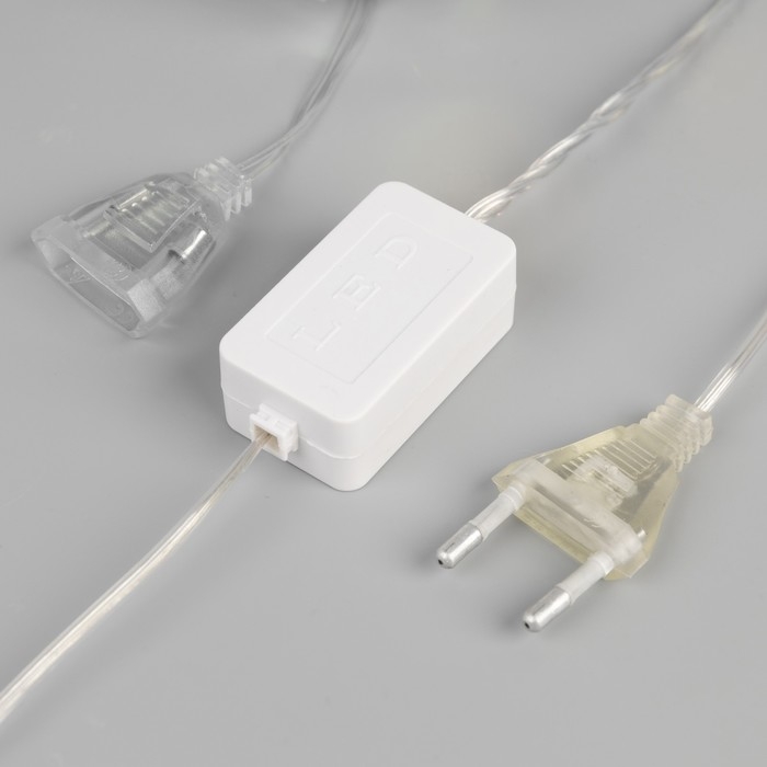 Гирлянда &laquo;Нить&raquo; 4.5 м с насадками &laquo;Цветочные шары&raquo;, IP20, прозрачная нить, 15 LED, свечение тёплое белое, 220 В