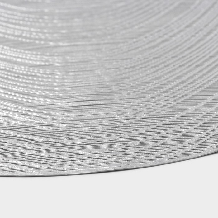 Салфетки сервировочные на стол Доляна &laquo;Волна&raquo;, d=38 см, 4 шт, цвет серебро