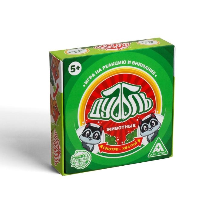 Настольная игра на реакцию и внимание «Дуббль. Животные», 55 карт, 5+ Настольная игра на реакцию и внимание «Дуббль. Животные», 55 карт, 5+