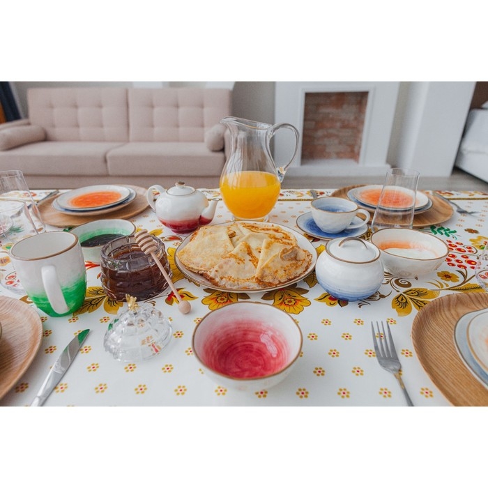 Миска фарфоровая Доляна &laquo;Космос&raquo;, 370 мл, d=13,1 см, цвет красный