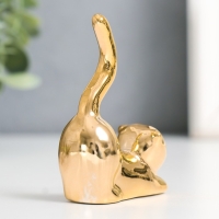 Сувенир керамика "Кот - потягушки" золото 5,5х2,4х7,8 см Сувенир керамика "Кот - потягушки" золото 5,5х2,4х7,8 см